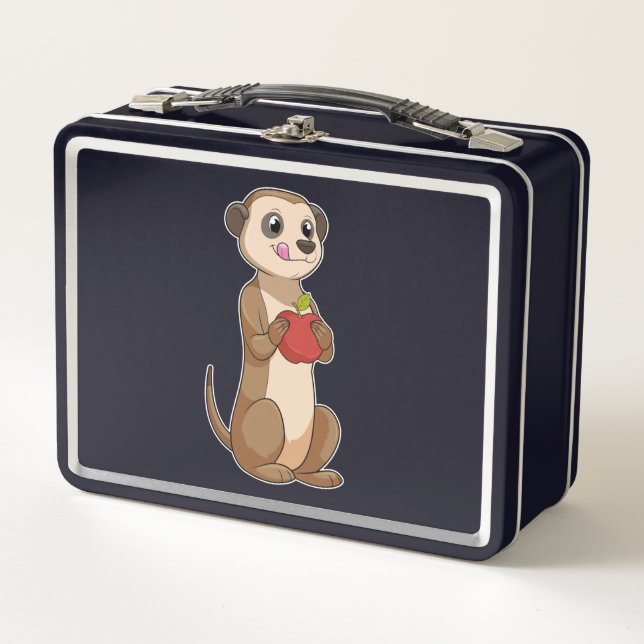 Meerkat with Apple Metal Lunch Box (Front)