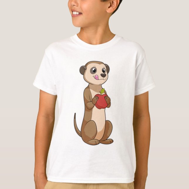 Meerkat with Apple T-Shirt (Front)