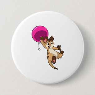 Meerkat with Balloon 7.5 Cm Round Badge