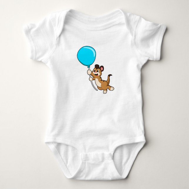 Meerkat with Balloon Baby Bodysuit (Front)