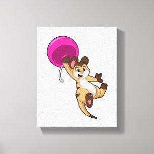 Meerkat with Balloon Canvas Print