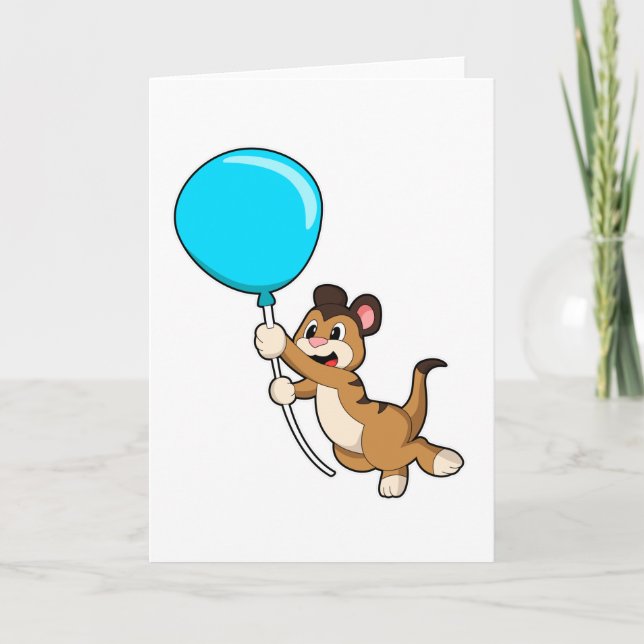 Meerkat with Balloon Card (Front)