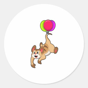 Meerkat with Balloon Classic Round Sticker