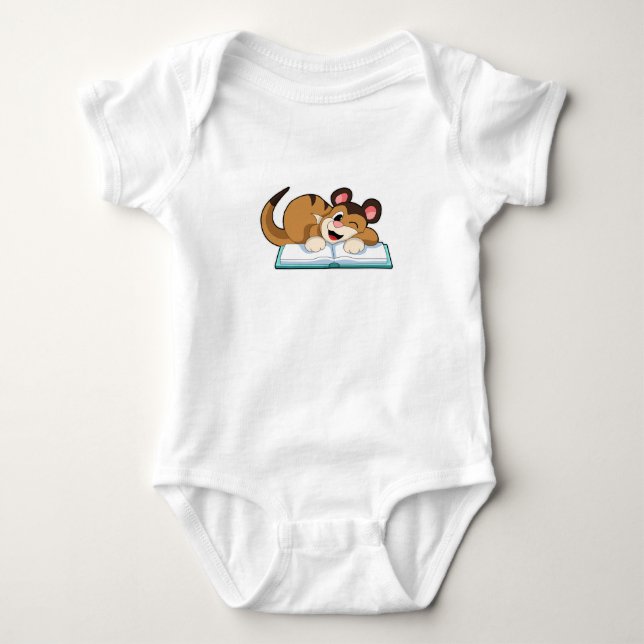Meerkat with Book Baby Bodysuit (Front)
