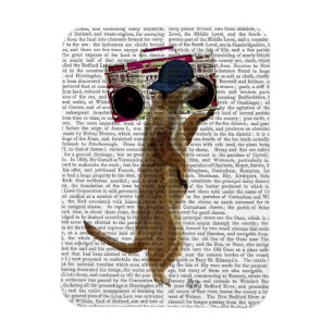 Meerkat with Boom Box Ghetto Blaster 2 Magnet