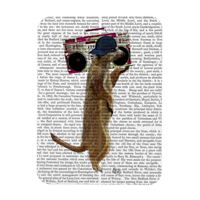 Meerkat with Boom Box Ghetto Blaster 2 Magnet (Vertical)