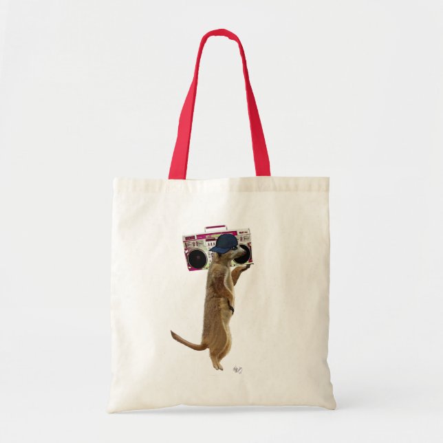 Meerkat with Boom Box Ghetto Blaster 2 Tote Bag (Front)