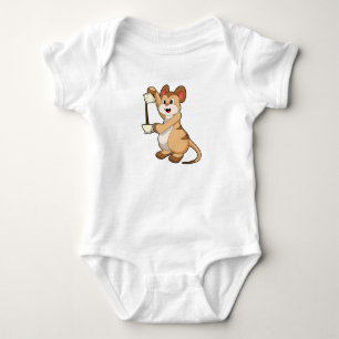Meerkat with Coffee pot & Coffee.PNG Baby Bodysuit