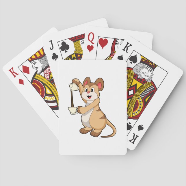 Meerkat with Coffee pot & Coffee.PNG Playing Cards (Back)