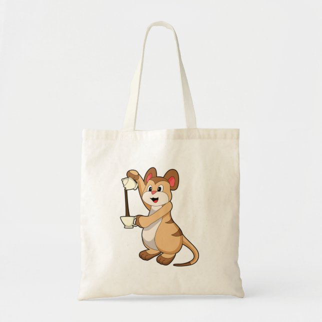 Meerkat with Coffee pot & Coffee.PNG Tote Bag (Front)