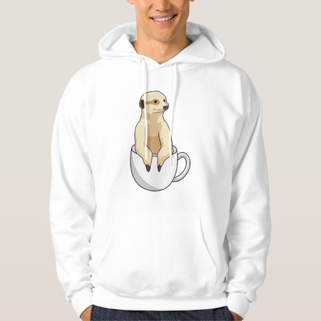 Meerkat with Cup of Coffee Hoodie (Front)