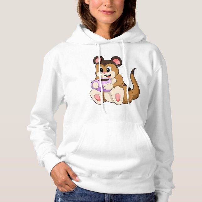 Meerkat with Cup of Coffee Hoodie (Front)