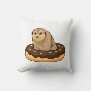 Meerkat with Donut Cushion