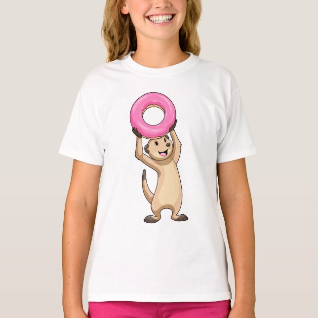 Meerkat with Donut T-Shirt (Front)