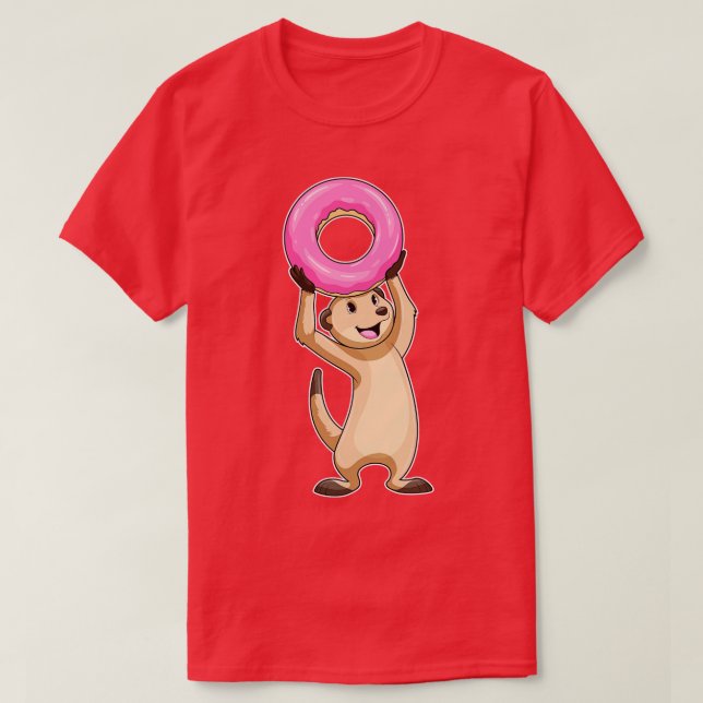 Meerkat with Doughnut T-Shirt (Design Front)