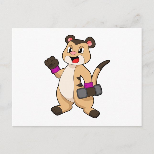 Meerkat with Dumbbell Postcard (Front)