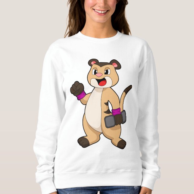 Meerkat with Dumbbell Sweatshirt (Front)
