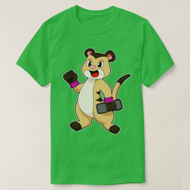Meerkat with Dumbbell T-Shirt (Design Front)
