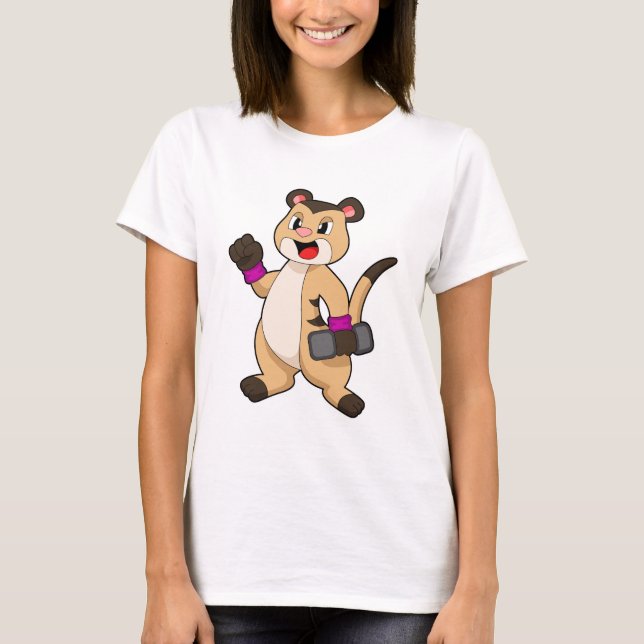 Meerkat with Dumbbell T-Shirt (Front)