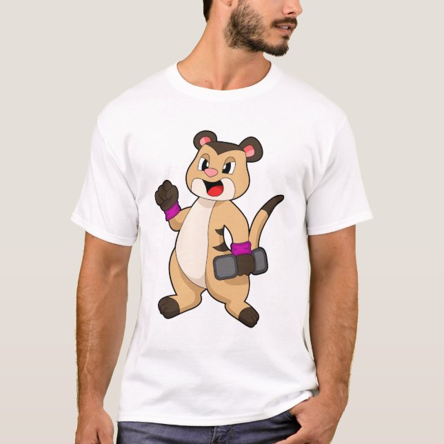 Meerkat with Dumbbell T-Shirt (Front)