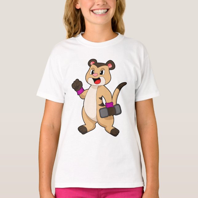 Meerkat with Dumbbell T-Shirt (Front)