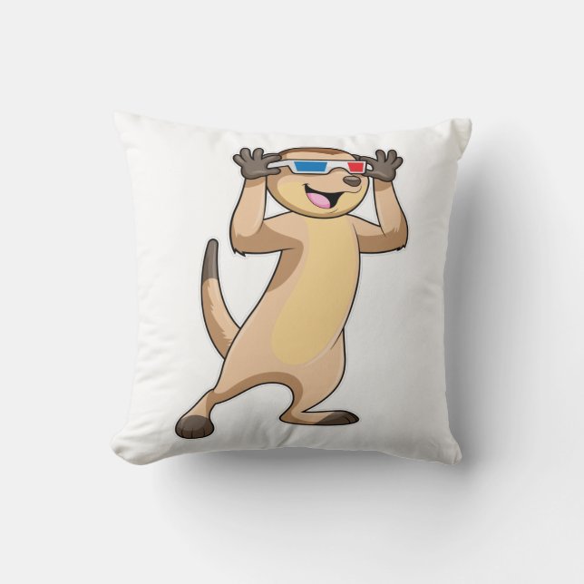Meerkat with Glasses Cushion (Front)