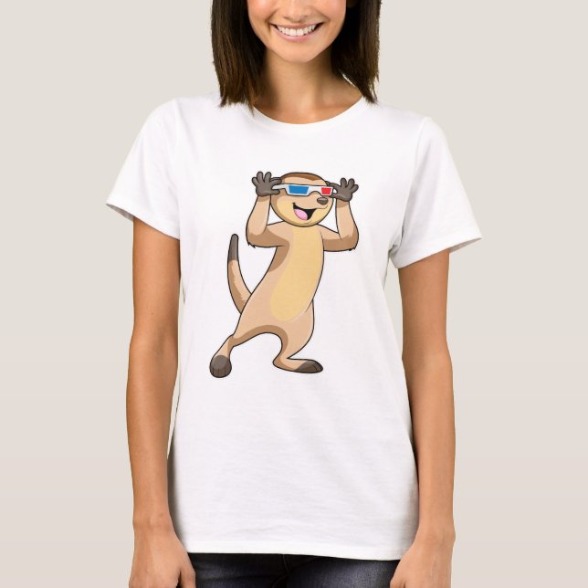Meerkat with Glasses T-Shirt (Front)