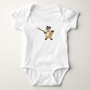 Meerkat with Hat and Walking stick Baby Bodysuit