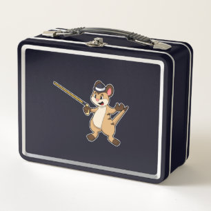 Meerkat with Hat and Walking stick Metal Lunch Box