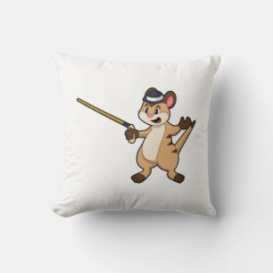 Meerkat with Hat & Walking stick Cushion