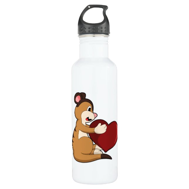 Meerkat with Heart 710 Ml Water Bottle (Front)