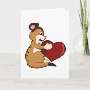 Meerkat with Heart Card