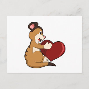 Meerkat with Heart Postcard