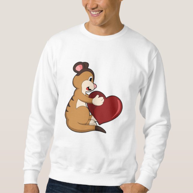 Meerkat with Heart Sweatshirt (Front)