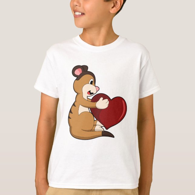Meerkat with Heart T-Shirt (Front)