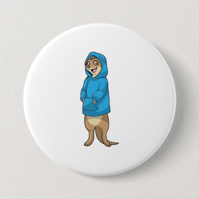 Meerkat with Hoodie 7.5 Cm Round Badge (Front)