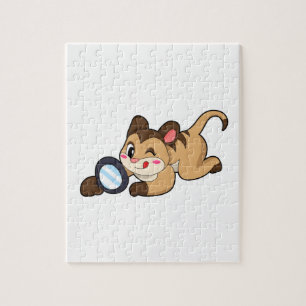Meerkat with Magnifying glass Jigsaw Puzzle