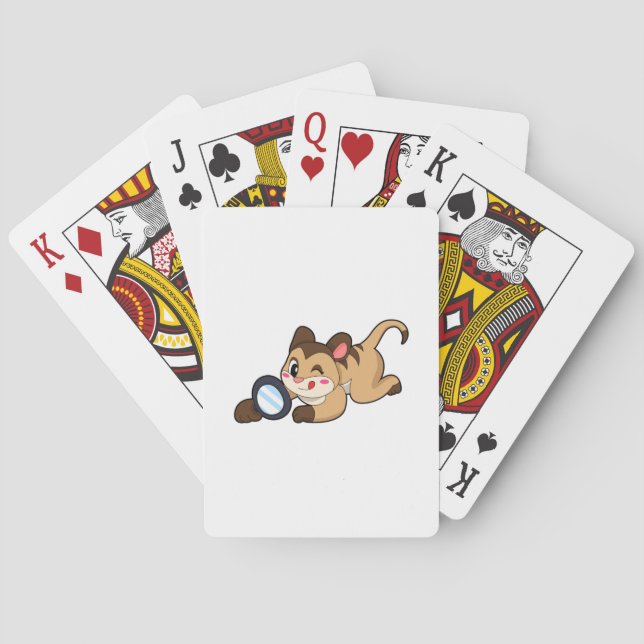 Meerkat with Magnifying glass Playing Cards (Back)