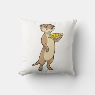 Meerkat with Pizza Cushion