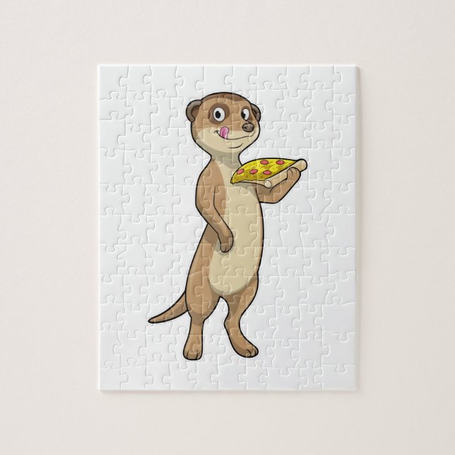 Meerkat with Pizza Jigsaw Puzzle (Vertical)
