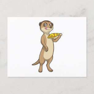 Meerkat with Pizza Postcard