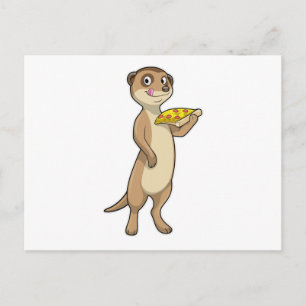 Meerkat with Pizza Postcard