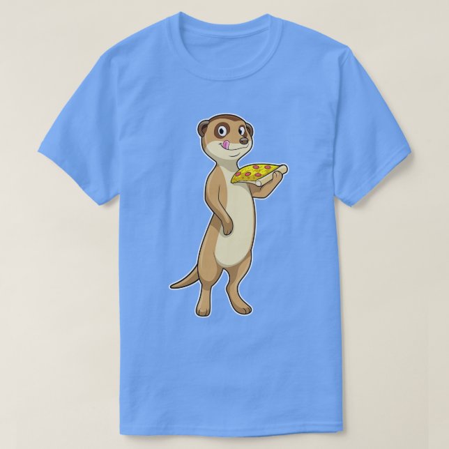 Meerkat with Pizza T-Shirt (Design Front)