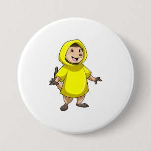 Meerkat with Raincoat 7.5 Cm Round Badge