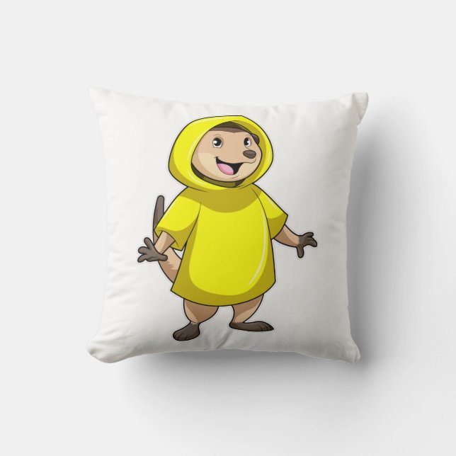 Meerkat with Raincoat Cushion (Front)