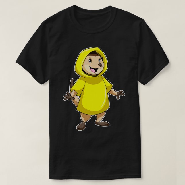 Meerkat with Raincoat T-Shirt (Design Front)