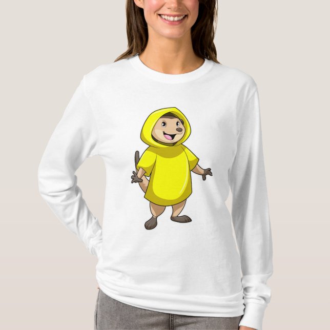 Meerkat with Raincoat T-Shirt (Front)
