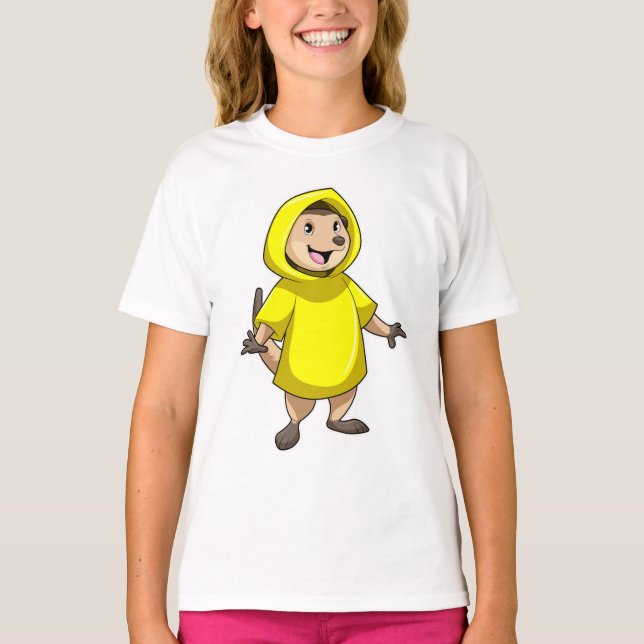 Meerkat with Raincoat T-Shirt (Front)