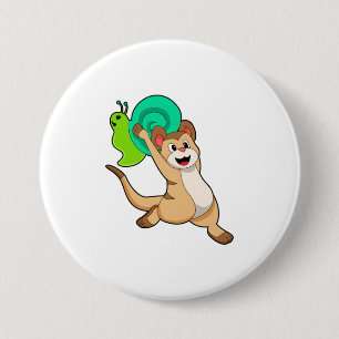 Meerkat with Snail.PNG 7.5 Cm Round Badge