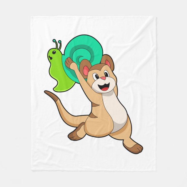 Meerkat with Snail.PNG Fleece Blanket (Front)
